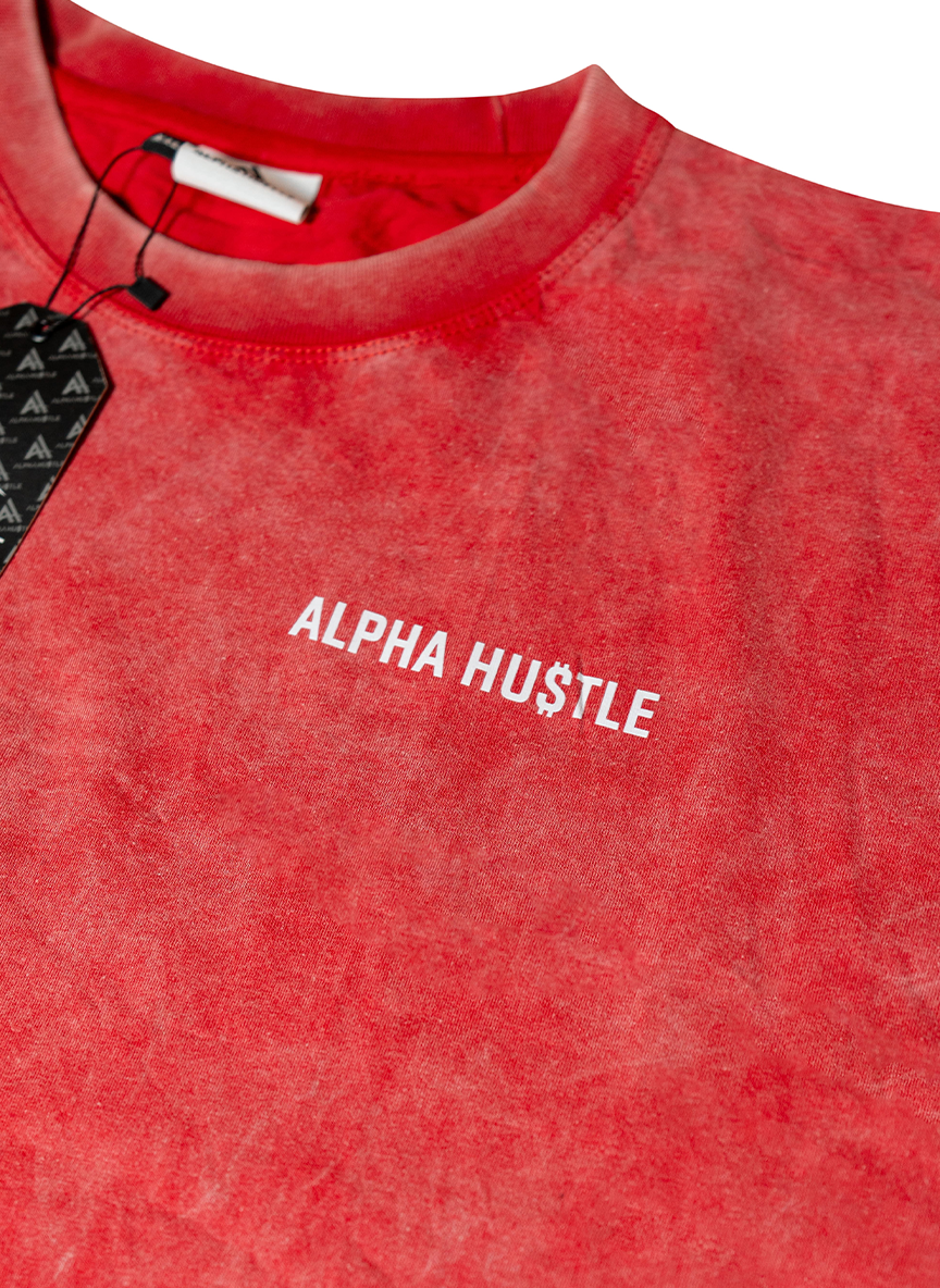 HUSTLE NON STOP TEE( RED FADE)