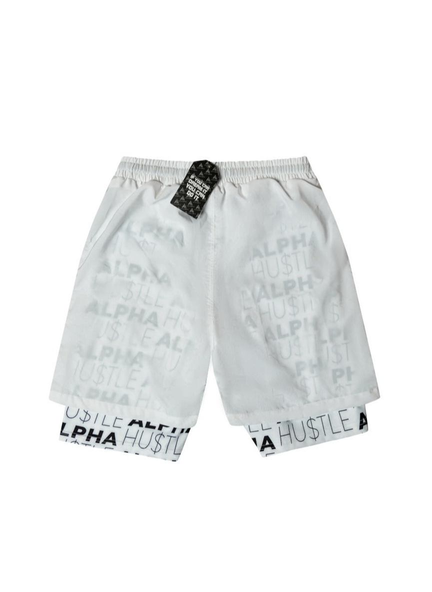 HUSTLE NON STOP SHORTS (WHITE)