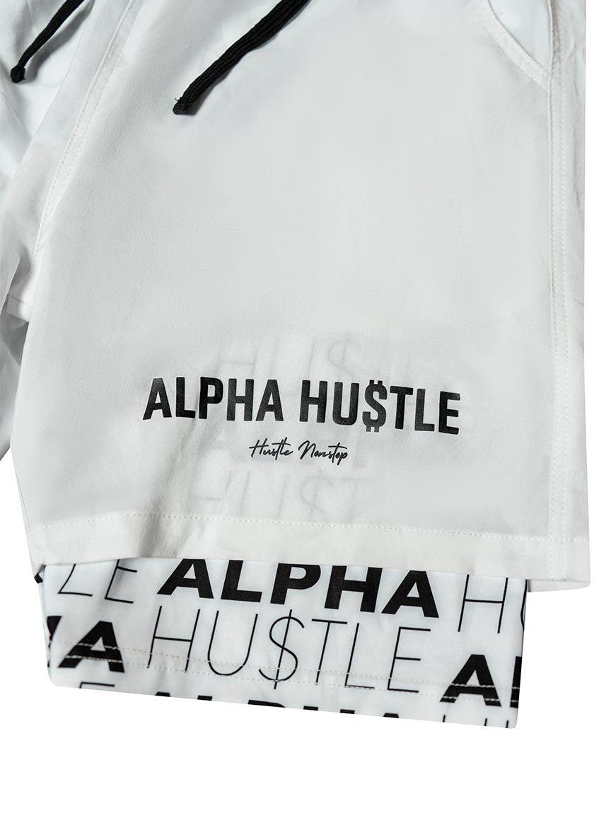HUSTLE NON STOP SHORTS (WHITE)