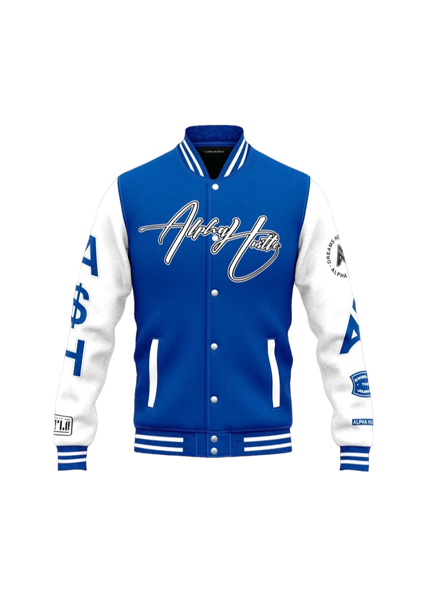 White Blue Motion Varsity