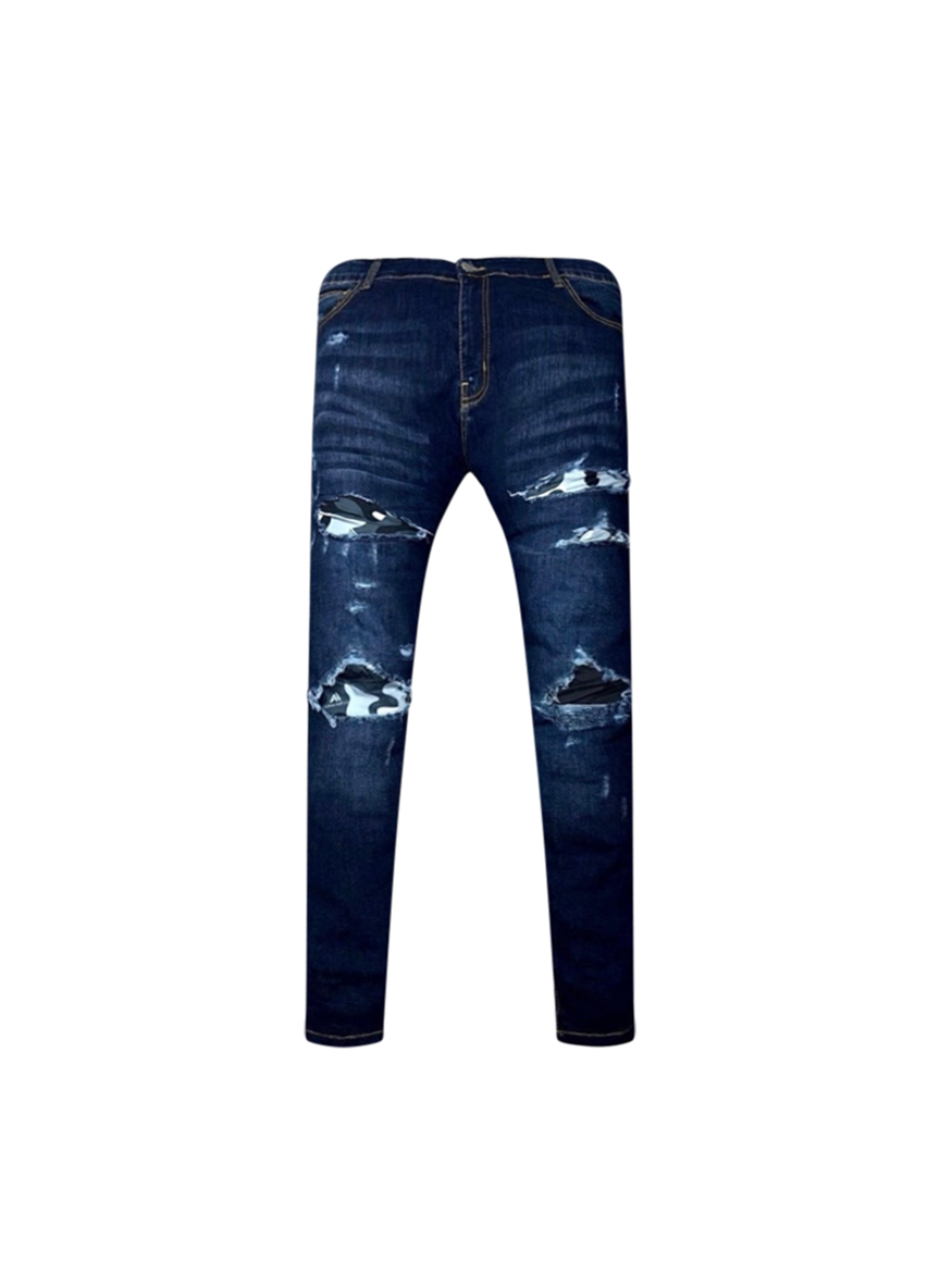 Denim Black Patch Camo