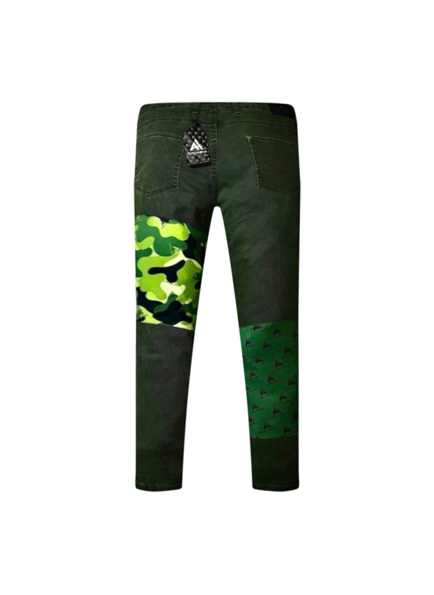 Camo Green Olive Denim