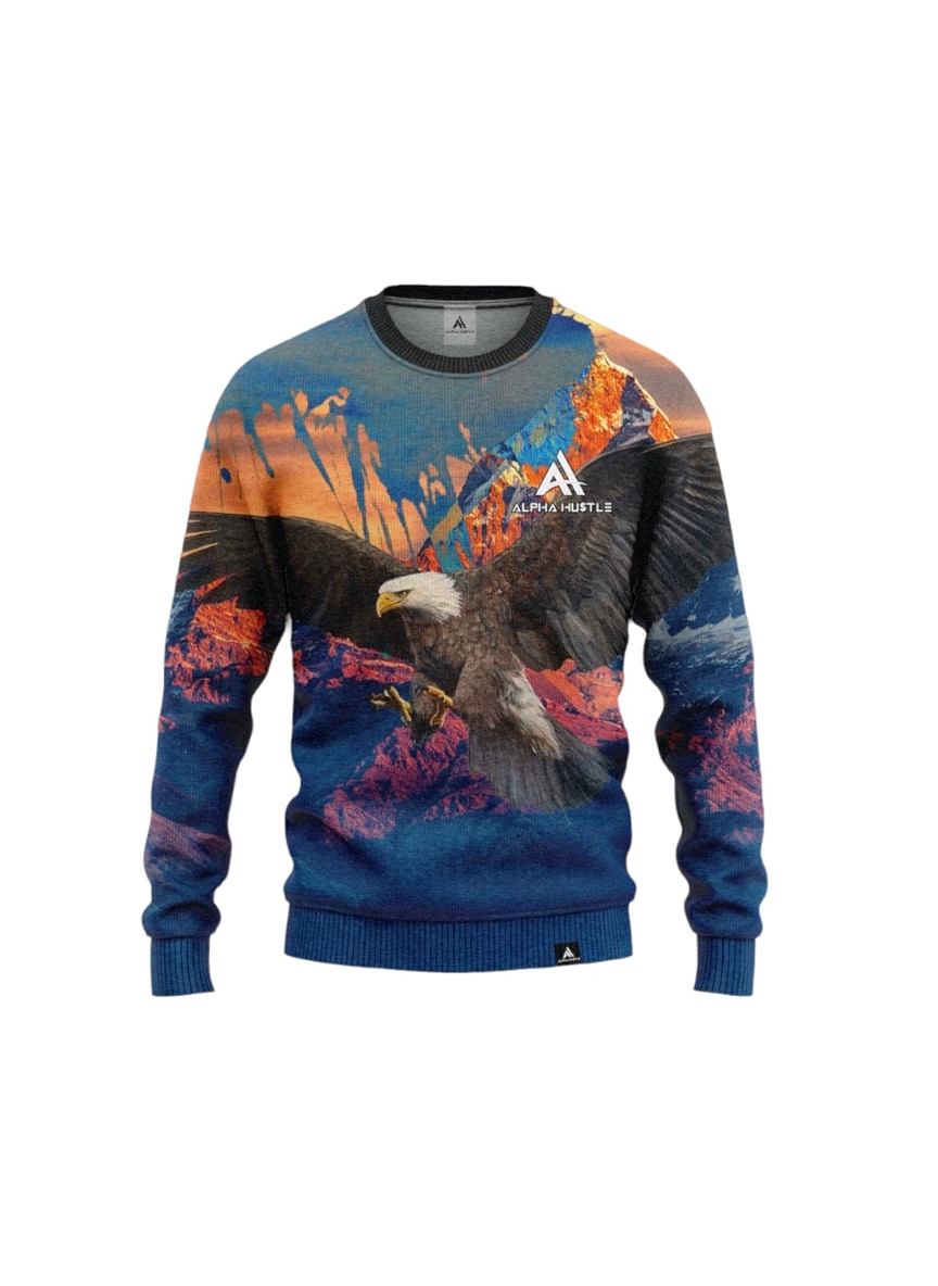 Alpha HuStle - Eagle Flex All Over Print Sweatshirt