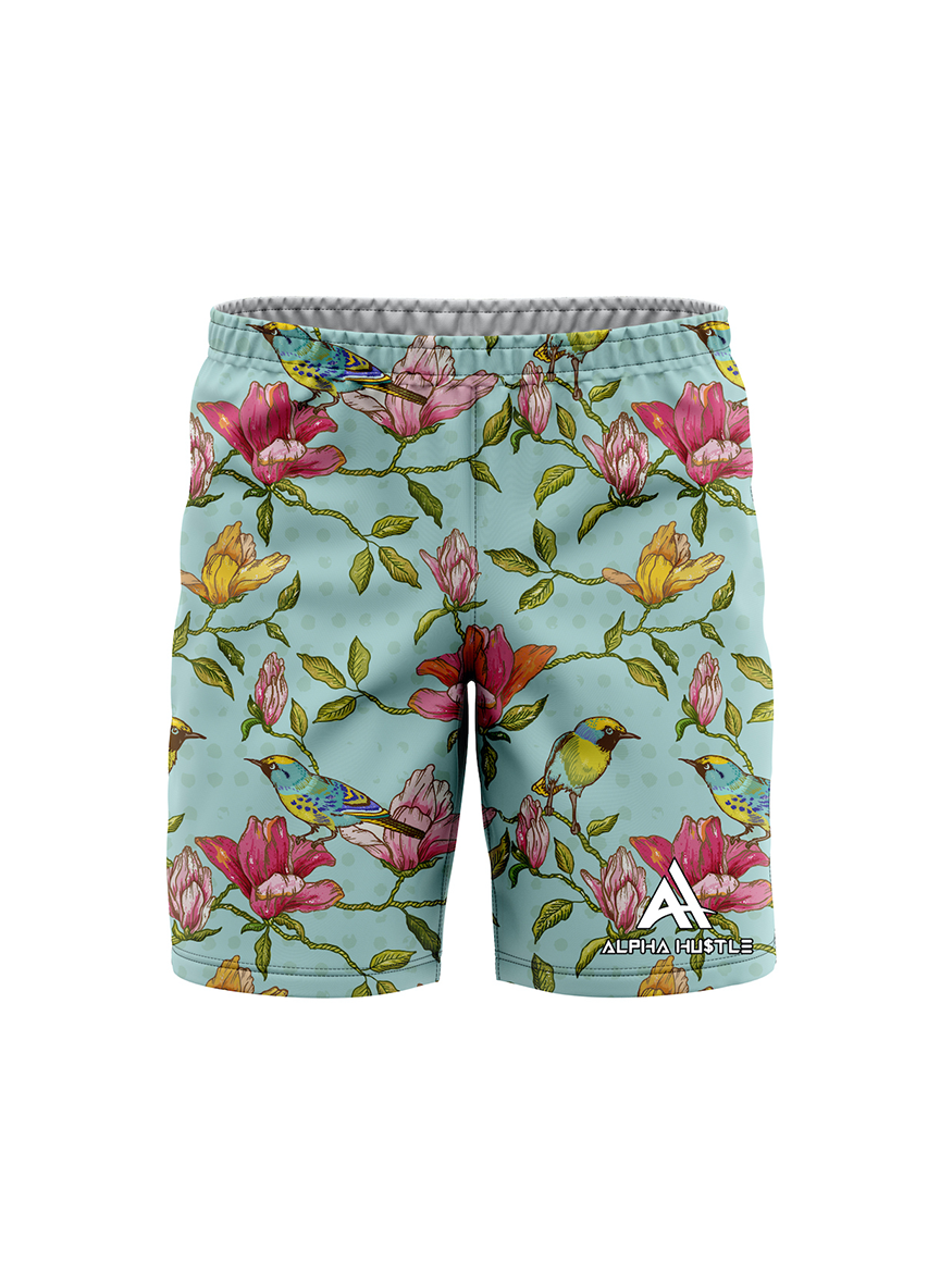 Alpha HuStle - Reckless Style Blue Floral Shorts