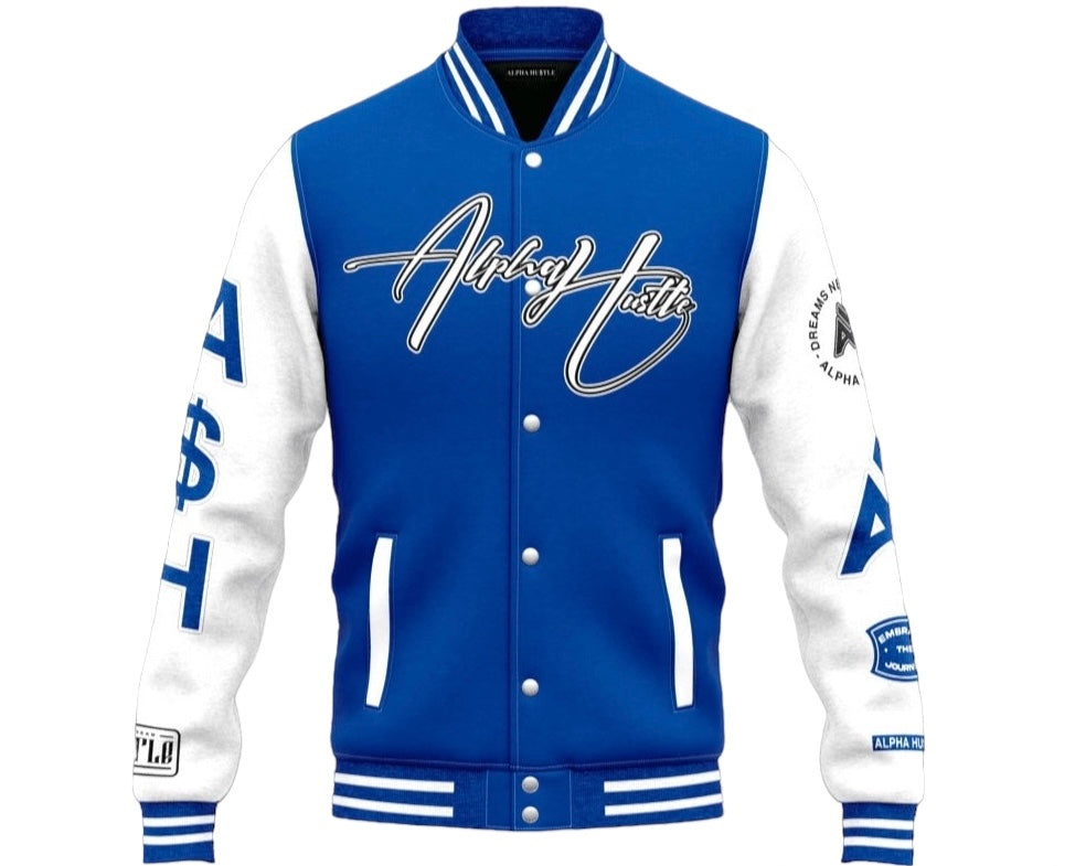 White Blue Motion Varsity