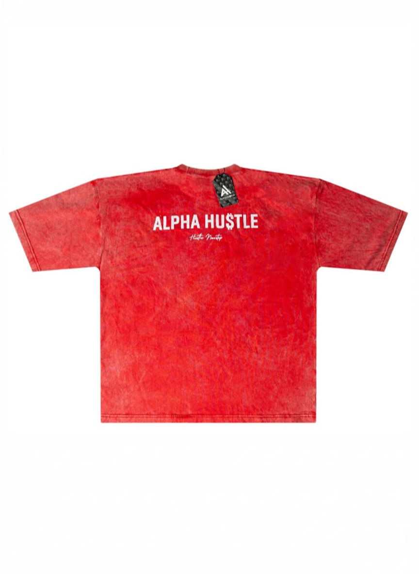 HUSTLE NON STOP TEE( RED FADE)