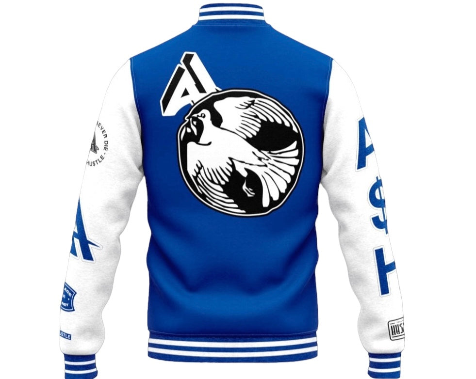 White Blue Motion Varsity