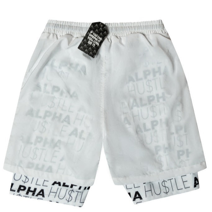 HUSTLE NON STOP SHORTS (WHITE)