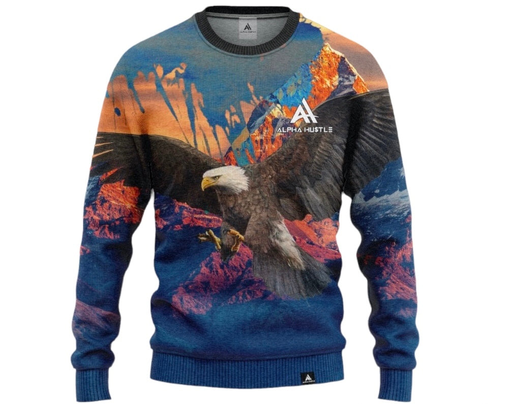 Alpha HuStle - Eagle Flex All Over Print Sweatshirt