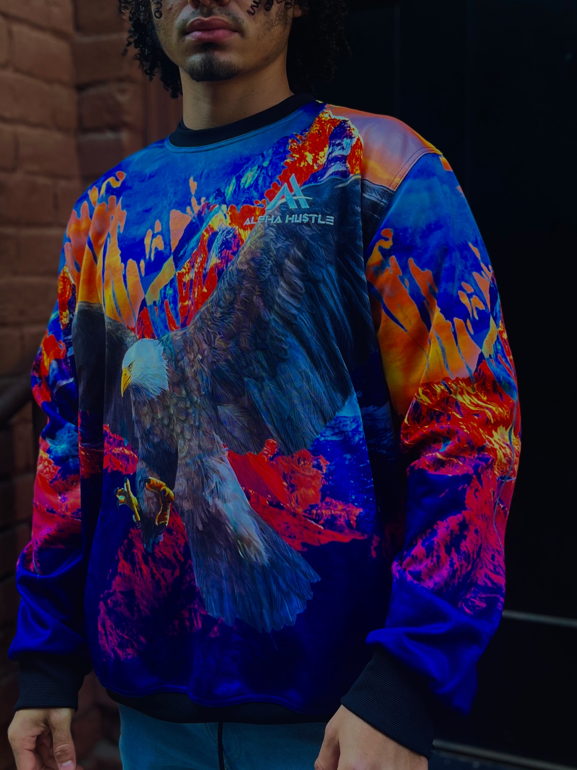 Alpha HuStle - Eagle Flex All Over Print Sweatshirt