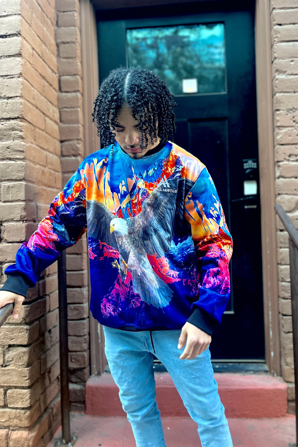 Alpha HuStle - Eagle Flex All Over Print Sweatshirt