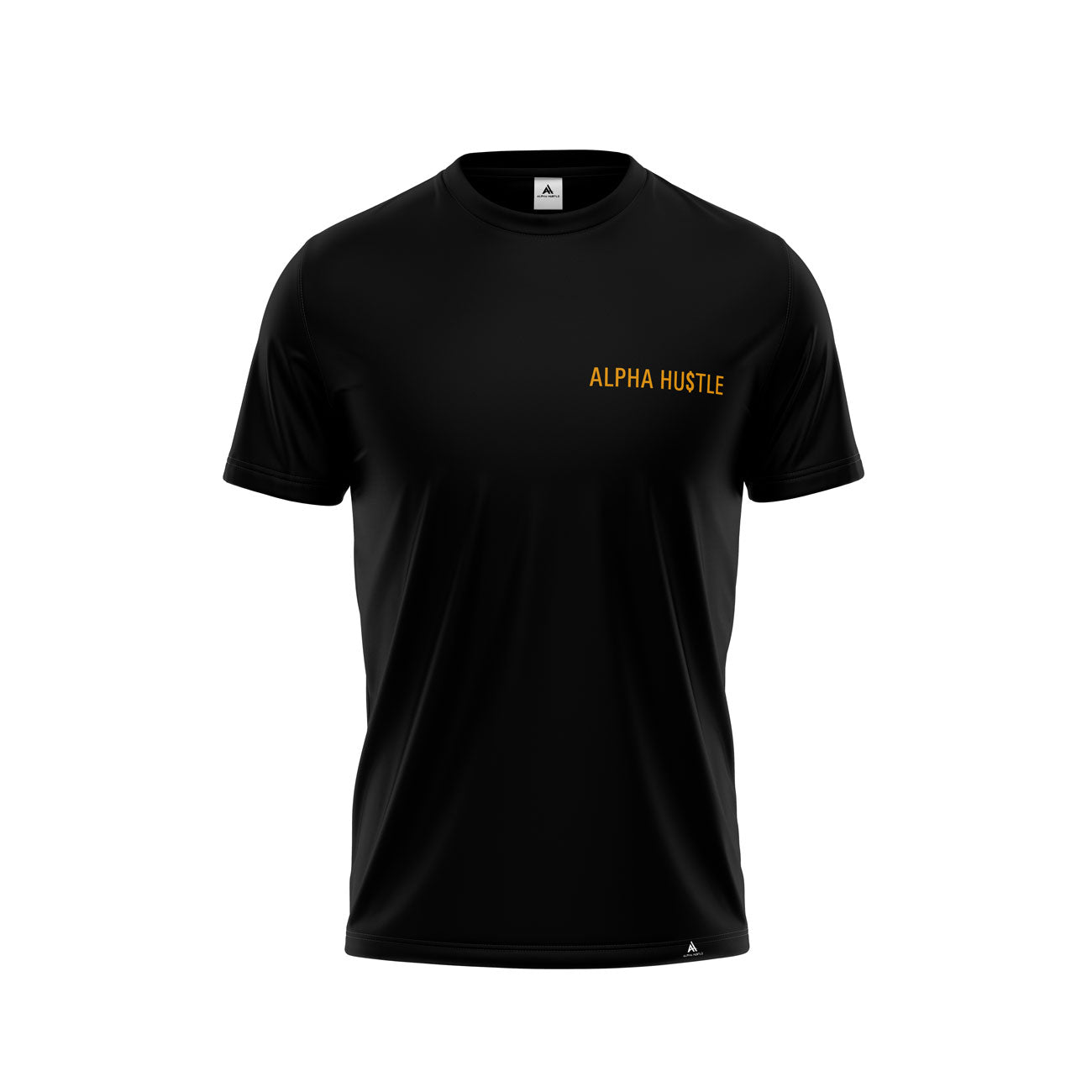 Alpha Hu$tle -I AM HU$TLE Collection Plain Black-Yellow Font T-shirt