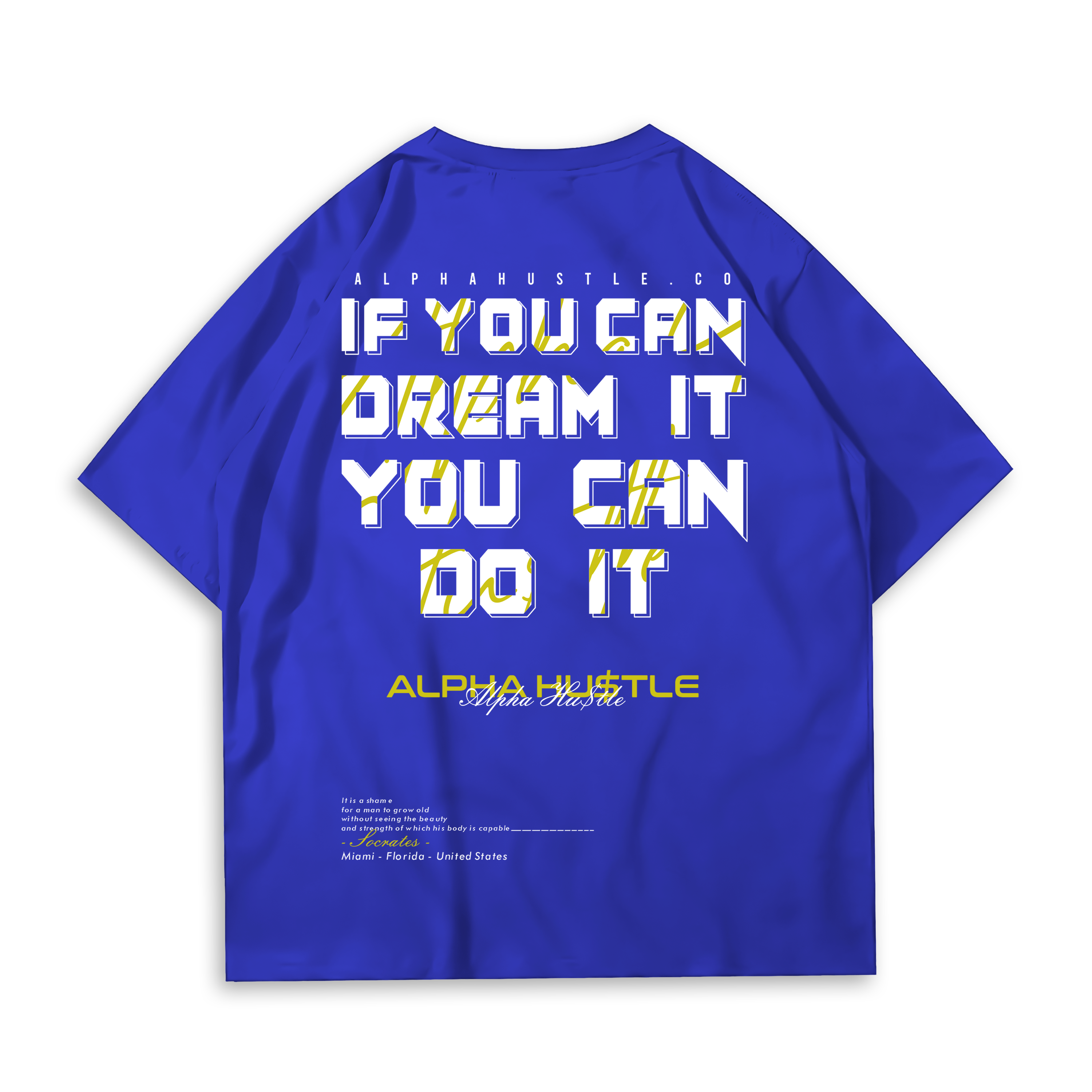 True Dreams Royal Blue Oversized Alpha Hu$tle T-shirt