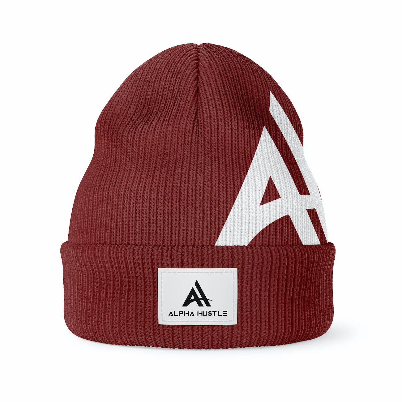 Alpha Hu$tle - Classic Flow Burgundy Beanies