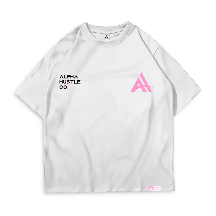 True Dreams White Miami Pink Oversized Alpha Hu$tle T-shirt