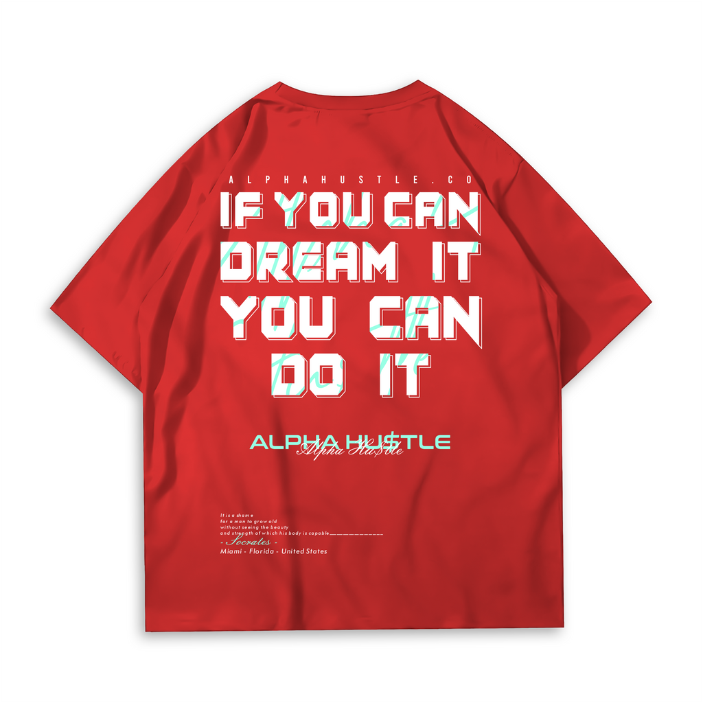 True Dreams Rich Red Oversized Alpha Hu$tle T-shirt